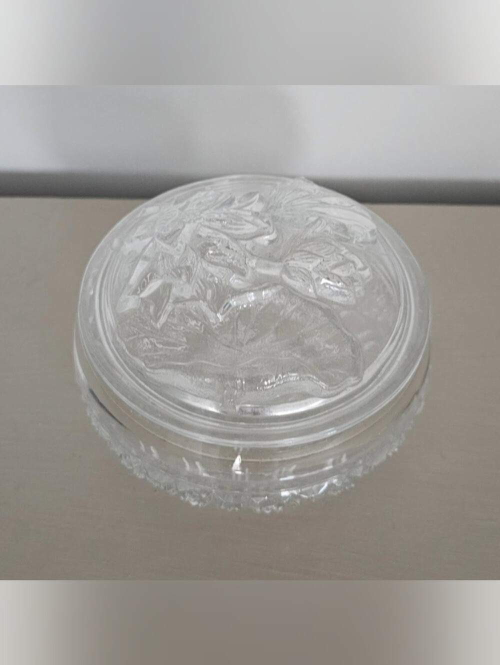 Vintage Clear Pressed Glass Trinket Dish